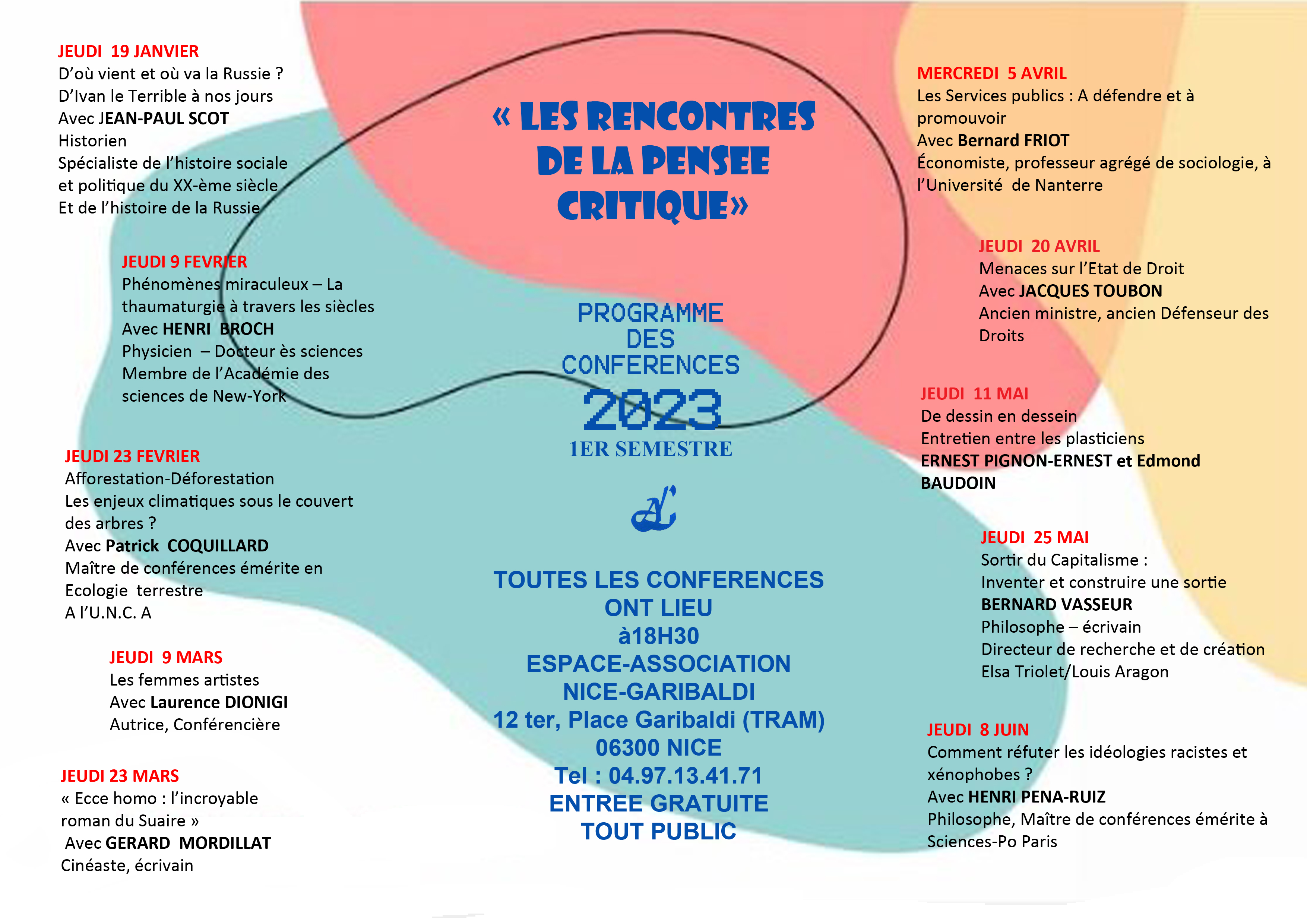 conférences premier semestre 2023